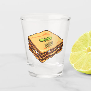 Lasagna cartoon illustration shot glass
