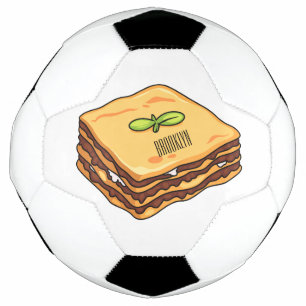Lasagna cartoon illustration soccer ball