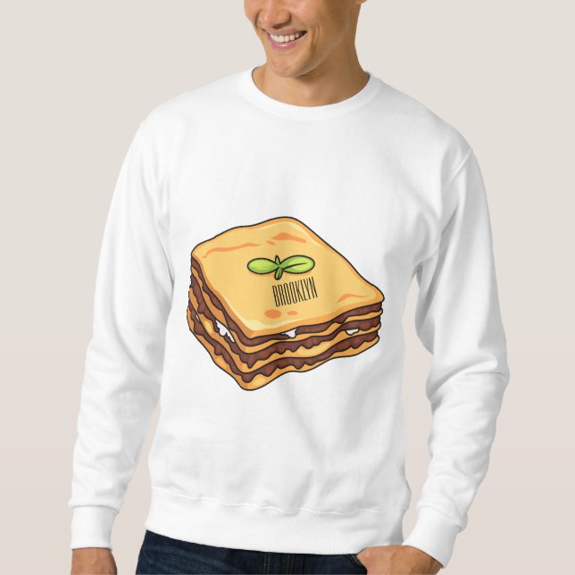 Lasagna cartoon illustration  sweatshirt (Front)