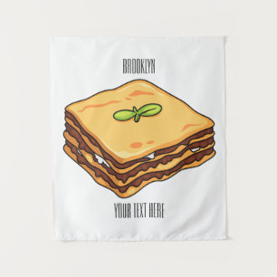 Lasagna cartoon illustration  tapestry