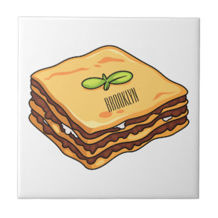 Lasagna cartoon illustration tile