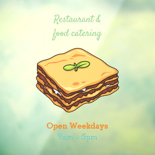 Lasagna cartoon illustration window cling
