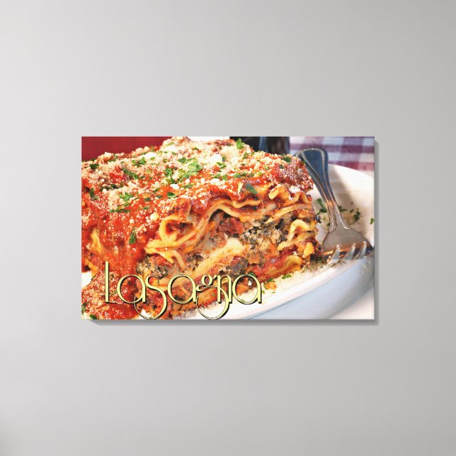 Lasagna Dinner at Italian Restaurant II Canvas Print (Front)