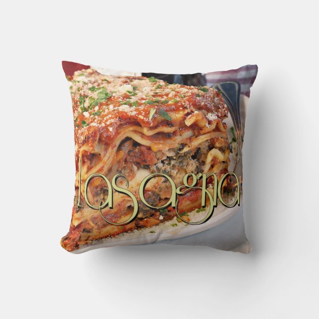 Lasagna Dinner at Italian Restaurant Throw Pillow (Front)