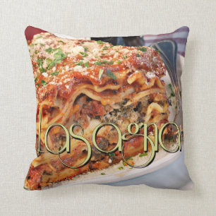 Lasagna Dinner at Italian Restaurant Throw Pillow