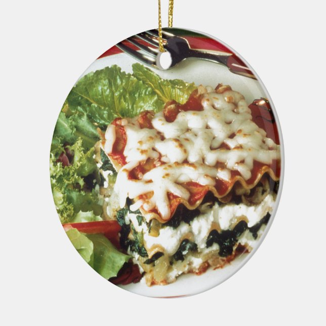Lasagna Dinner Ceramic Ornament (Left)