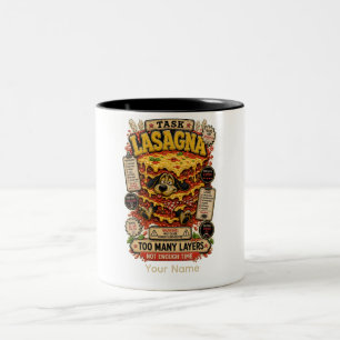 Lasagna Personalized Funny Food Lover T-Shirt Tri- Two-Tone Coffee Mug