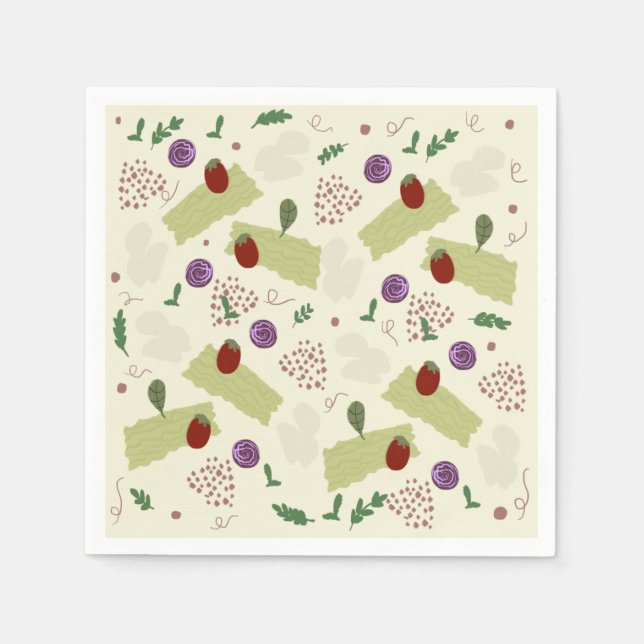 Lasagna Soup Pizza Restaurant Cheese Spaghetti    Napkin (Front)