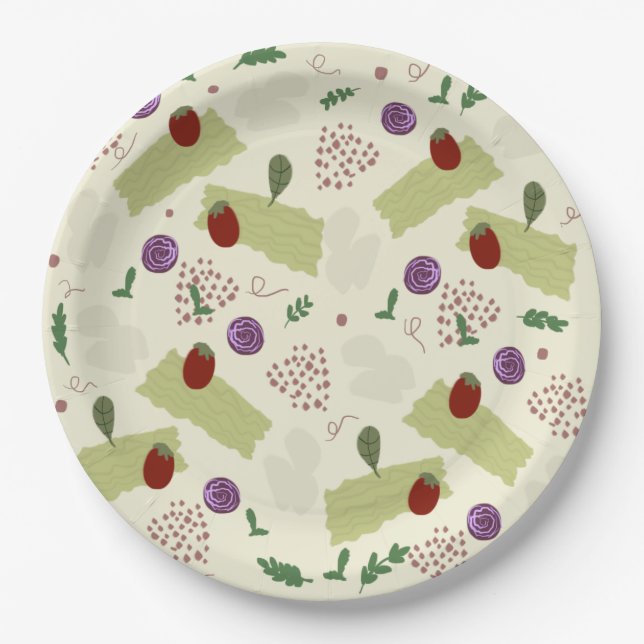 Lasagna Soup Pizza Restaurant Cheese Spaghetti   Paper Plate (Front)