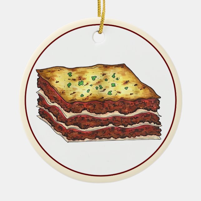 Lasagne Lasagna Italian American Cooking Food Ceramic Ornament (Front)