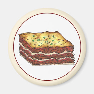 Lasagne Lasagna Italian American Cooking Food Magnet