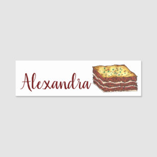 Lasagne Lasagna Italian American Cooking Food Name Tag