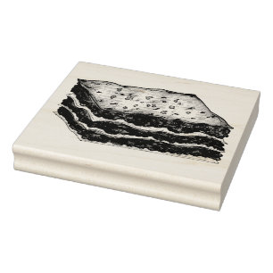 Lasagne Lasagna Restaurant Food Italian Food Meat Rubber Stamp