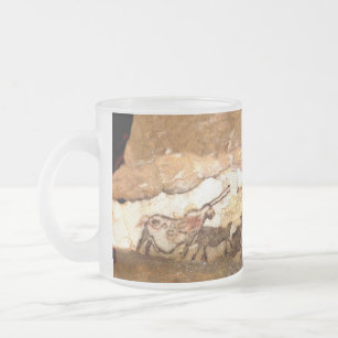 Lascaux Cave Painting: Bulls (version II) Frosted Glass Coffee Mug