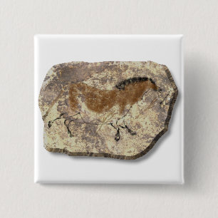 Lascaux  Horse stone 2 Inch Square Button