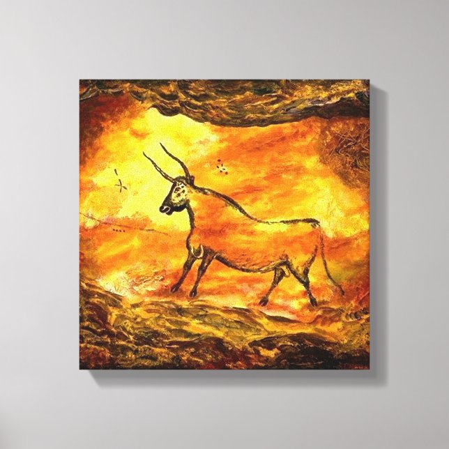 Lascaux Prehistoric Cave Painting of Bull Canvas (Front)