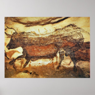Lascaux prehistoric cave painting poster