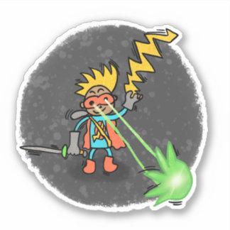 Laser Boy Comic Book Style Sticker