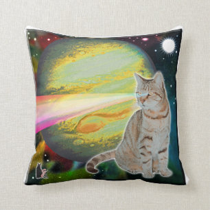 Laser-Cat Mossbody Throw Pillow