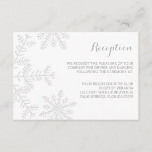 Laser-Cut Snowflakes Elegant Winter Reception Enclosure Card