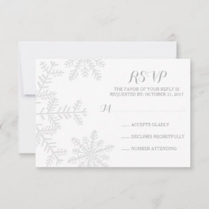 Laser-Cut Snowflakes Elegant Winter Wedding RSVP