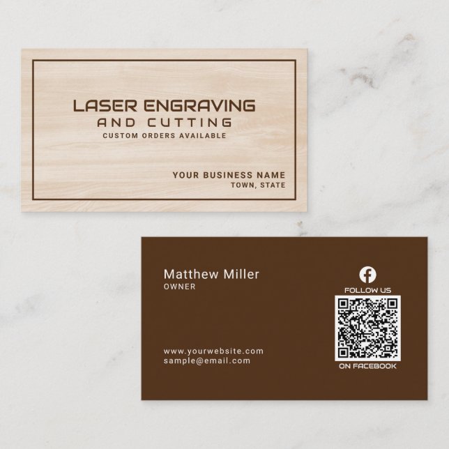 Laser Engraving Etching Cutting Business Card (Front/Back)