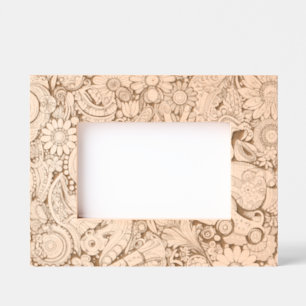 Laser Etched Flower Power Wooden Picture Frames
