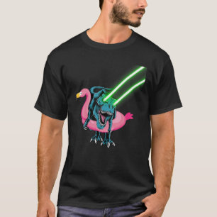 Laser Eye Rex In Flamingo Float Funny Galaxy Rex T-Shirt