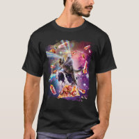 Laser Eye Space Cat on Dinosaur Cow Rainbow T Shir