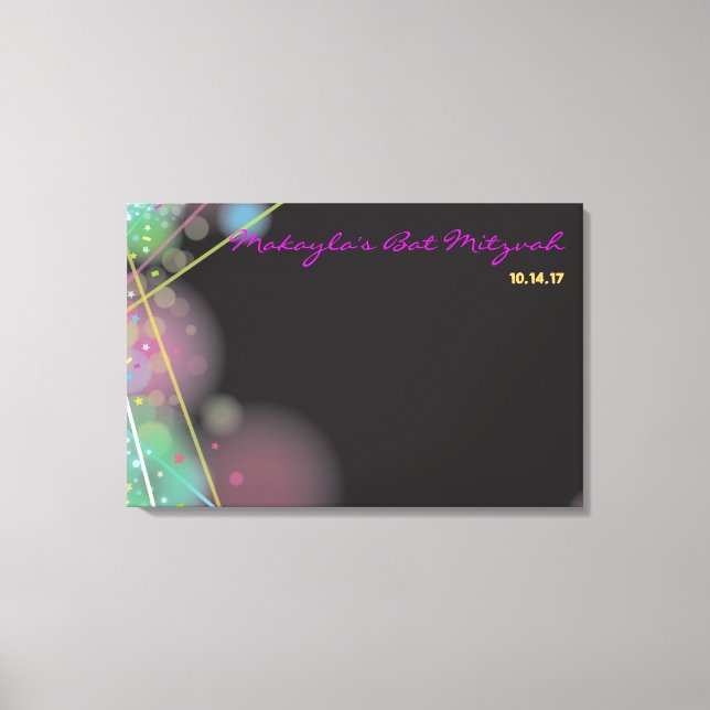 LASER GLOW Bar Bat Mitzvah Sign-In Board Canvas Print (Front)