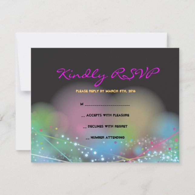 LASER GLOW dans la carte de réponse du Bat mitzvah (Devant)