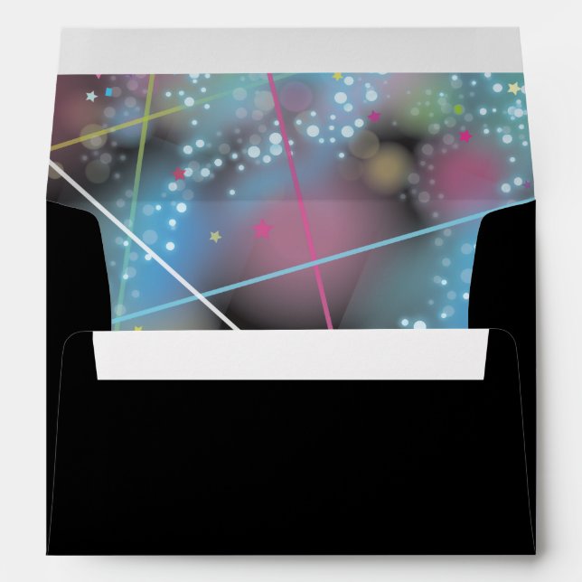 LASER GLOW in the DARK Bar Bat Mitzvah Envelope (Back (Bottom))