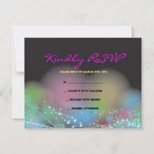 LASER GLOW in the DARK Bar Bat Mitzvah Reply Card