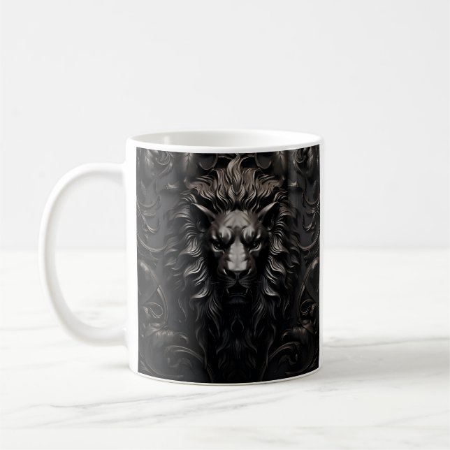 Laser gravé lion tasse de café (Gauche)