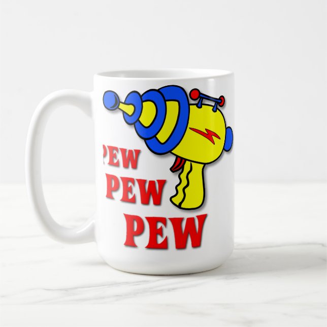 Laser Gun Pew Pew Pew Funny Mug (Left)