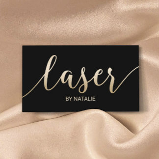 Laser Hair Removal Aesthetician Gold Typography Business Card