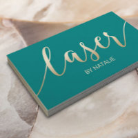 Laser Hair Removal Aesthetician Teal & Gold