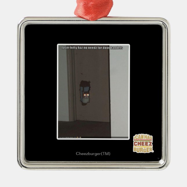 Laser Kitty Metal Ornament (Front)