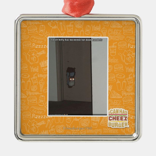 Laser Kitty Metal Ornament (Front)