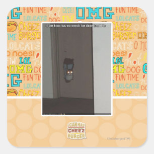 Laser Kitty Square Sticker