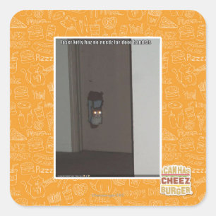Laser Kitty Square Sticker