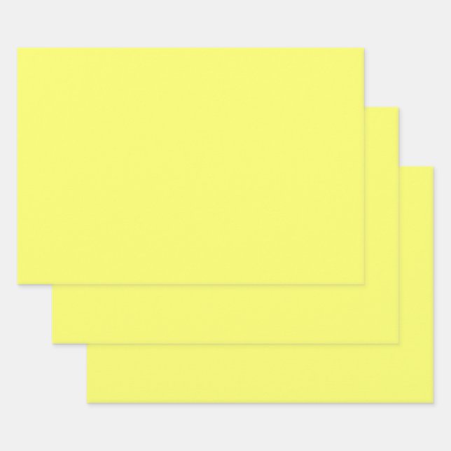 Laser Lemon  (solid colour)  Wrapping Paper Sheet (Set)