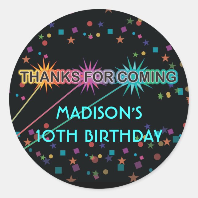 Laser Lettres de balise Merci rond Favor Sticker (Devant)