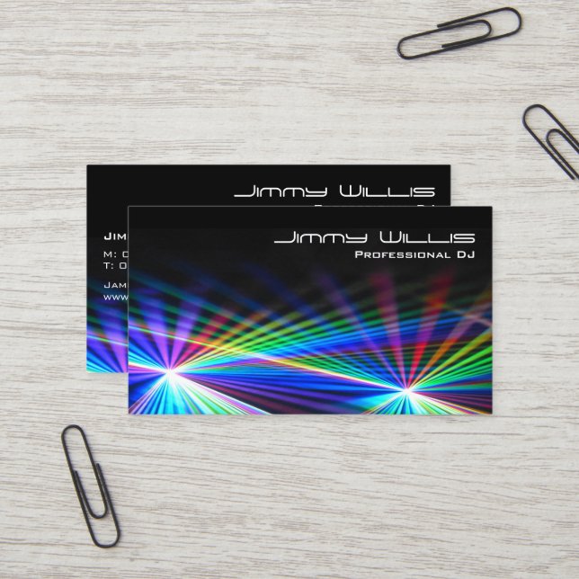 Laser Light Club cool - DJ Carte de visite (Devant/Arrière en situation)