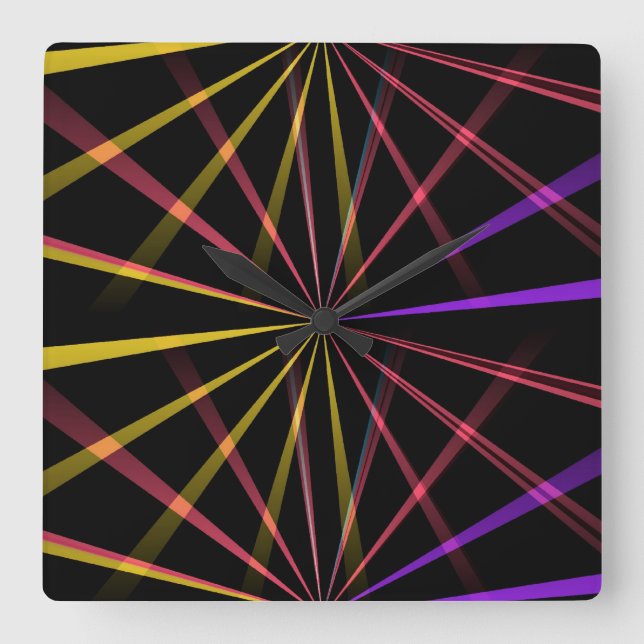 Laser lights square wall clock (Front)