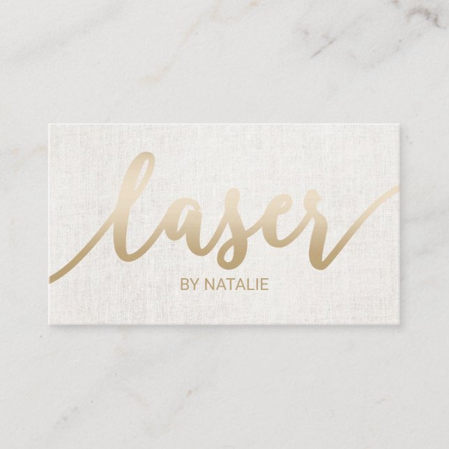 Laser Remedy Beauty Aesthetician Gold Typography Business Card (Front)