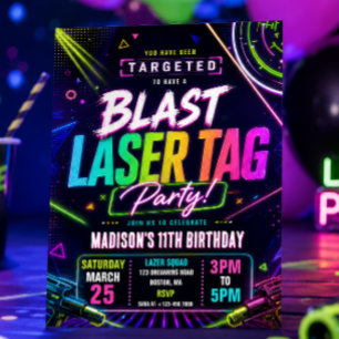 Laser Tag Birthday Invitation