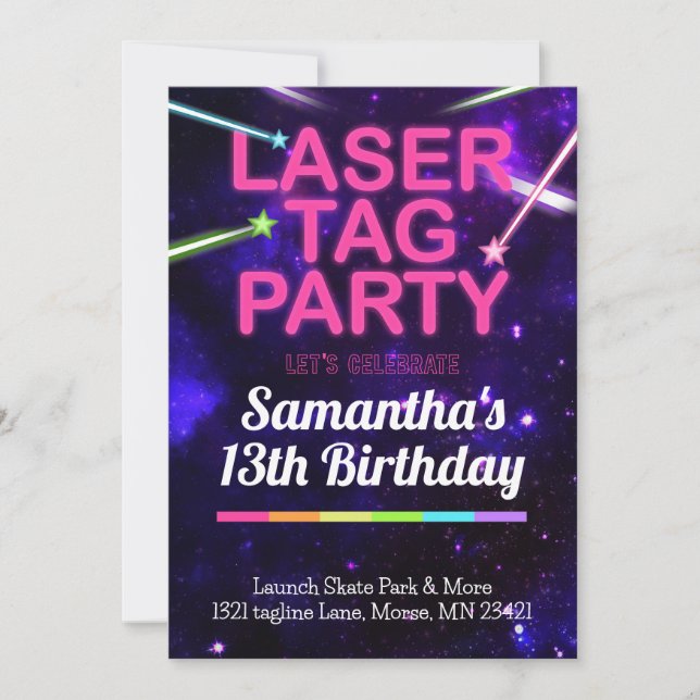 Laser Tag Birthday Invitation (Front)