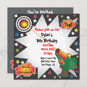 Laser Tag Birthday Party Invitation