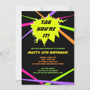 Laser Tag Birthday Party Invitation